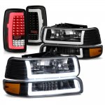 2004 Chevy Suburban Black DRL Headlights Full LED Tail Lights