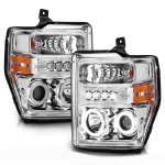 2008 Ford F250 Super Duty Clear Projector Headlights with Halo and LED