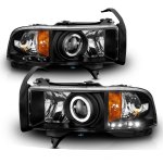1997 Dodge Ram Projector Headlights Black Halo LED