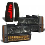 1992 Chevy Silverado Smoked Headlights LED DRL Custom Tube LED Tail Lights