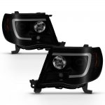 2006 Toyota Tacoma Black Smoked LED Tube Projector Headlights