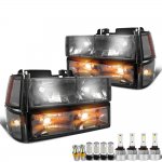 1994 Chevy Blazer Full Size Smoked Headlights LED Bulbs Complete Kit