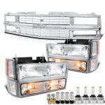 Chevy 2500 Pickup 1994-1998 Chrome Grille Headlights LED Bulbs Complete Kit Chevy 2500 Pickup 1994-1998 Chrome Grille Headlights LED Bulbs Complete Kit
