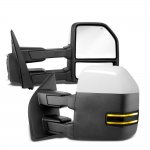 Ford F350 Super Duty 2008-2016 White Towing Mirrors Smoked LED Lights Power Heated