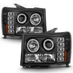 2009 GMC Sierra Denali Black Dual Halo Projector Headlights with LED