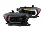 2018 Toyota Tacoma SR Black Smoked DRL Projector Headlights Dynamic Signal