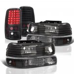 2000 Chevy Tahoe Black Headlight Set LED Tail Lights