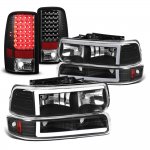 Chevy Suburban 2000-2006 Black Tube DRL Headlights LED Tail Lights