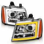 Chevy Avalanche 2007-2013 DRL Projector Headlights LED DRL Dynamic Signal