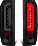 1992 Ford F250 Black Smoked Tube LED Tail Lights