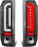 1995 Ford Bronco Black Tube LED Tail Lights