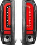 1992 Ford F250 Black LED Tail Lights Red Tube