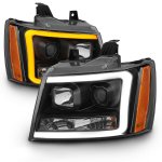 Chevy Tahoe 2007-2014 Black DRL Projector Headlights LED DRL Dynamic Signal Chevy Tahoe 2007-2014 Black DRL Projector Headlights LED DRL Dynamic Signal