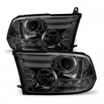 Dodge Ram 3500 2013-2018 Smoked Projector Headlights Tube DRL