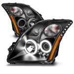 Nissan Sentra 2007-2009 Black Projector Headlights Halo LED