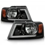 Lincoln Mark LT 2006-2008 Black Euro Headlights LED DRL Dynamic Signal