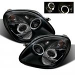 Mercedes Benz SLK 1998-2004 Black Dual Halo Projector Headlights