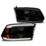 2013 Dodge Ram Black Smoked LED DRL Headlights