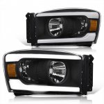 Dodge Ram 2006-2008 Black LED DRL Headlights