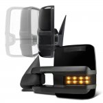 Chevy Suburban 2003-2006 Glossy Black Power Folding Towing Mirrors Smoked LED Lights