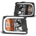 2012 Chevy Silverado 3500HD Black LED DRL Headlights
