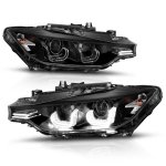 2012 BMW 3 Series F30 Sedan Black LED Halo HID Projector Headlights