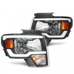 2013 Ford F150 Black LED DRL Headlights