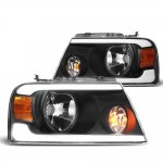 2006 Ford F150 Black LED DRL Headlights