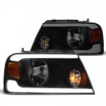 2004 Ford F150 Black Smoked LED DRL Headlights