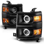 2014 Chevy Silverado 1500 Black Halo Projector Headlights