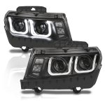 Chevy Camaro 2014-2015 Black Projector Headlights LED DRL