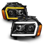 Jeep Grand Cherokee 2005-2007 Black Projector Headlights LED DRL Switchback Signals