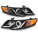 Kia Forte 2010-2013 Black Projector Headlights LED Halo DRL