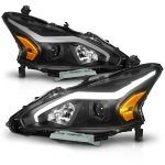 Nissan Altima Sedan 2013-2015 Black LED DRL Projector Headlights