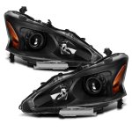 Nissan Altima Sedan 2013-2015 Projector Headlights Black