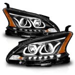 2014 Nissan Sentra Black Projector Headlights LED Halo