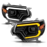 2012 Toyota Tacoma Black LED DRL Projector Headlights Switchback Signal