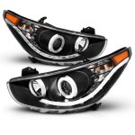 2012 Hyundai Accent Black Projector Headlights LED Halo