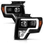 2011 Ford F150 Black Projector Headlights DRL