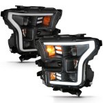 2016 Ford F150 Black Projector Headlights LED DRL Side Marker