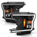 2019 Ford F150 Black Projector Headlights LED DRL Side Marker