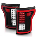 2015 Ford F150 Black Chrome Full LED Tail Lights Edge Tube