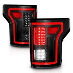 2015 Ford F150 Black Sequential Full LED Tail Lights Tube