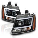 2013 Chevy Tahoe Black Projector Headlights DRL
