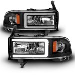 Dodge Ram 2500 1994-2002 Black DRL Headlights