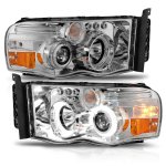 2003 Dodge Ram 3500 Projector Headlights Halo LED 2003 Dodge Ram 3500 Projector Headlights Halo LED