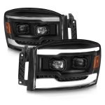 2008 Dodge Ram Black Projector Headlights Facelift LED DRL Signals