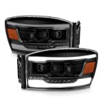2006 Dodge Ram Black Full LED Projector Headlights DRL Signals