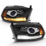 Dodge Ram 2009-2018 Matte Black Projector Headlights LED DRL Switchback Signals Dodge Ram 2009-2018 Matte Black Projector Headlights LED DRL Switchback Signals