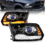 2011 Dodge Ram Black Projector Headlights LED DRL Switchback Signals